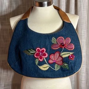 Jean floral sparkly boho embroidered Sonoma bag